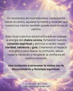 RITUAL COLECTIVO ✨ CORONA DE LUZ 💜 FE, CONEXIÓN Y CLARIDAD 🌕